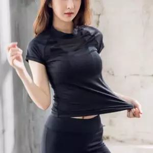 여성 여름 헬스 러닝 래쉬가드 기능성 반팔 요가복 WFNJ07R