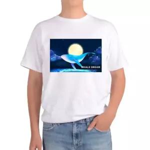 [룽스_65]화이트 우주 고래 감성 고래 여성면티 whale