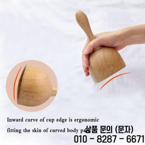 1개입 나무 손잡이 마사지 컵 스웨덴식 도구 트리거 포인트 릴리즈 바디 스컬프팅 구아샤