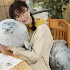 대형 모찌 바다표범 바디필로우 하프물범 물개 쿠션 인형 WFO6TD7