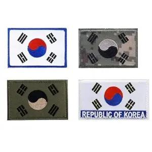 밀리터리 군인 태극기 패치 찍찍이 군용 태극기 와펜 국기 자수-WFOEHOK