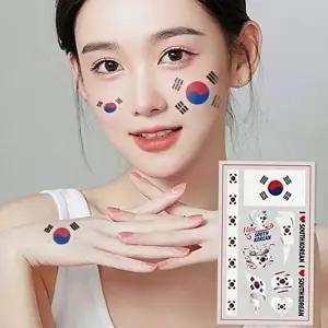 레터링 태극기 타투 스티커 응원용 태극기 응원 타투 어린이 행사-WFOEHSF