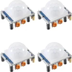 라즈베리 파이 마이크로컨트롤러 프로젝트용 Dorhea 4Pcs HC-SR501 Pir 모션 적외선 인체 센서 모듈 감지 -