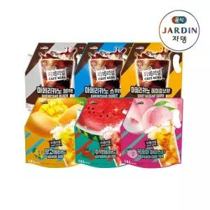 쟈뎅 편의점 대용량 커피 에이드 파우치 1.5L 6종 택 1 블랙 스위트 헤이즐넛 복숭아아이스티 수박 망고)