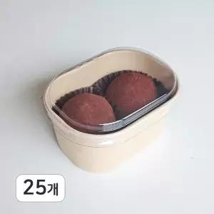 크라프트 사각 종이용기 도시락용기 본체 뚜껑 세트 250ml 미니 사이즈, 25개입, 1세트
