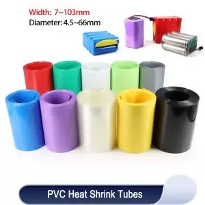 1m 18650 PVC 열 수축 튜브 폭 7mm  103mm 케이스 와이어 보호 케이블 슬리브 Lipo 배터리 팩 절연 필름