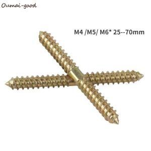 더블 스레드 셀프 태핑 나사 행어 볼트 목재 가구 고정 컬러 아연 도금 M4 M5 M6 25-70mm 20-50 개
