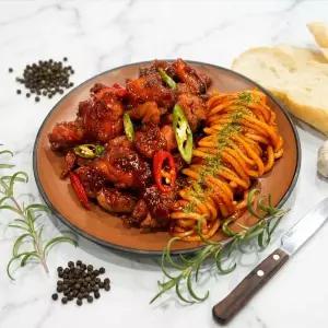 매콤 화끈 꼬꼬동 순한맛 500g 4팩 냉동 순살 치킨 밀키트