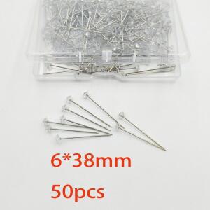 50개 투명 다이아몬드 핀  스트레이트 코사지 부케 웨딩 손목 꽃 장식 공예용