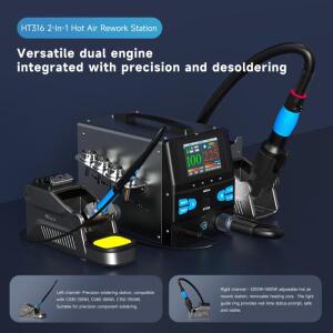 AIXUN HT316 2-in-1 납땜 스테이션 & 1400W 열풍 리워크 스테이션 (블루투스, 와이파이, USB 지원) 휴대폰