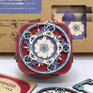 나무 퍼즐 뮤직 박스 3D DIY 책상 장식 보석 상자 절묘한 크리스마스 생일 발렌타인 데이 선물