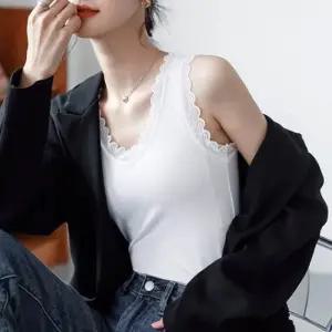 브이넥 레이스 나시티 레이어드 데일리 민소매 V넥
