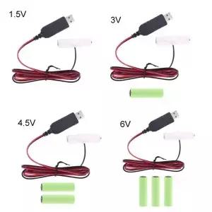 AA 배터리 제거 케이블 C타입 컨버터 USB 또는 입력 5V 2A 더미 출력 1.5V 3V 4.5V 6V