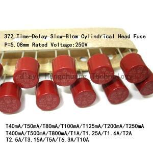 10PCS 372 원통형 헤드 플러그인 퓨즈 37213150001 1.6A/800mA/T40mA/T1A/2A/3.15A/5A/6.3V/10A 250V 슬로