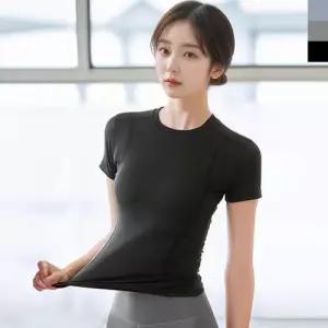 요가 애슬레저 스포츠 반팔티 에어로 에슬레저 운동복 슬림핏 러닝 WFO3J5F