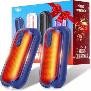 벡솔타 충전식 손난로 2팩 - 손전등과 5레벨이 포함된 6000mAh AI 20시간 지속 휴대용 전기 히터 2개 중