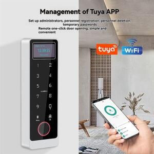 FORW-Tuya Wifi 스마트 도어 잠금 컨트롤러 LCD 화면 지문 IC 카드 NFC IP67 방수 APP