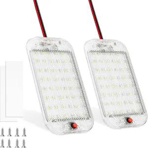 RV 인테리어용 MERTURM 돔 라이트 48LED 800LM 초밝은 12볼트 화이트 스위치 제어 기능이 있는 천장 카 밴