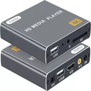 USB 드라이브/SD 카드 디지털 사이니지 자동 재생 및 재개 H.265/HEVC MP4 MKV 아날로그 AV/HDMI 포트용 4K