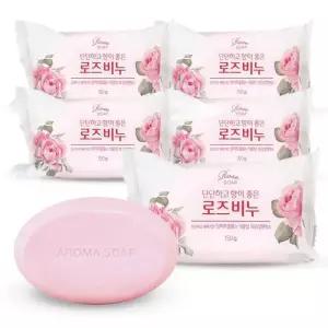 [룽스_65]샤워비누 좋은 로즈 세수 세안 비누 150g 5개