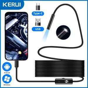배관내시경카메라 KERUI 안드로이드 내시경 카메라 2 IN1 C 검사 LED 방수 PC 차량용 USB 미니