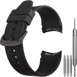 XHeluqr 23mm 커브드 엔드 실리콘 교체 시계 스트랩 - 남성용 에코 드라이브 위켄더 AW1158-05L 부드러운