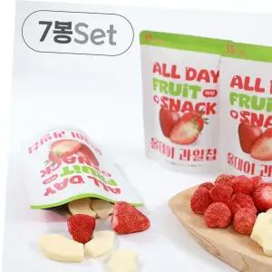 건강간식 퓨어잇 올데이 동결건조 과일칩 사과딸기칩 100% 7봉세트