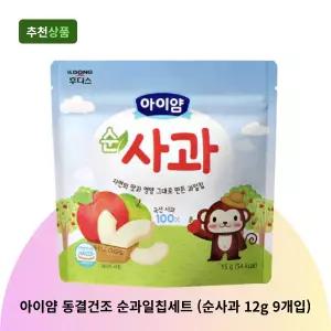 아이얌 동결건조 순과일칩세트 (순사과 12g 9개입) 어린이간식
