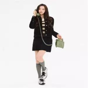 와키윌리 WA2503SR76BK 캐주얼스커트 데일리스커트 우먼스 벨벳데님 카고 미니스커트 블랙 5310876