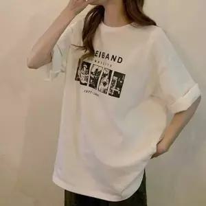데일리 오버핏 박스티 여성면티 티셔츠 롱 여성반팔티 루즈핏 크롭반팔티