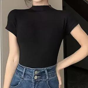 여성 슬림핏 캡소매 반폴라 반팔티 반팔 티셔츠