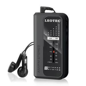 [미국배송] LEOTEC 소형 포켓 라디오 배터리로 작동하는 AM FM 실내 실외 및 비상시 사용에 적합한 DBS 기능 이어폰 포함 휴대용 트랜지스터 라디오
