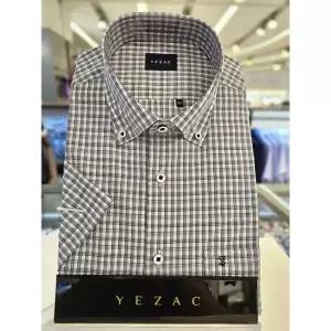 갤러리아 예작 25 S/S  타탄 체크 버튼다운 일반핏 반소매 남방 YJEMBA285-NY