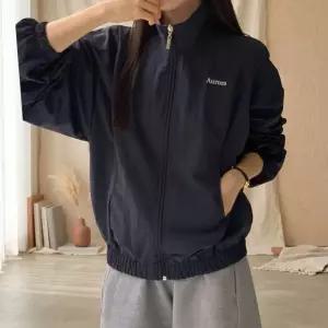 [옷자락] 여성 여름용 배색 카라 바람막이 점퍼