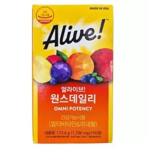 얼라이브 원스데일리 멀티비타민 1706mg x 100정 종합비타민 무료배송 gx