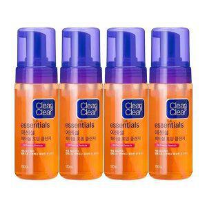 클린앤클리어 에센셜 훼이셜 포밍 클렌저, 150ml, 4개