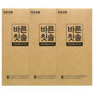 바른생활 바른칫솔 초극세모, 8입, 3개