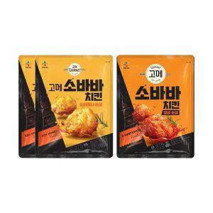 [CJ] 고메 소바바치킨 소이허니 순살 375g, 2개 + 양념순살 375g, 1개