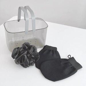 거품잘나는 샤워볼+때타월+목욕바구니 샤워용품 3종 풀세트