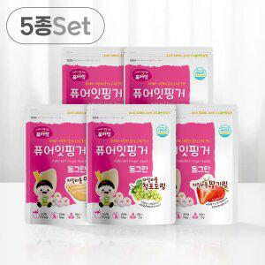 퓨어잇 핑거 동그란 아이과자 자일리톨 과일링 5종세트 간식