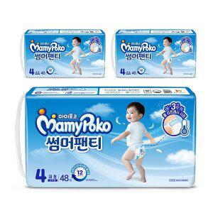 마미포코 썸머팬티 남아용, 4단계, 대형, 48매, 3팩, 1개