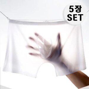 [5개세트] 아이스실크 남성 무봉제 사각팬티 사각드로즈(4color)