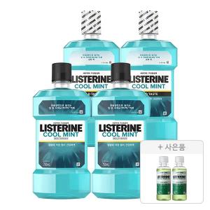 리스테린액 쿨민트 마일드 750ml, 2개 + 250ml, 2개 + 증정(그린티 마일드 100ml, 2개
