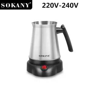 800ML 전기 주전자 터키 그리스 커피 모카 티포트 메이커 머신 스테인레스 스틸 휴대용 6컵 물 끓이기 220V