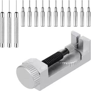 Xthrotsenk 시계 링크 제거 키트 도구 제거기 스트랩 조정 수리를 위한 12PCS 교체 핀과 펀치가 있는