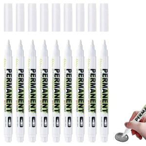 의류염색약 옷감 섬유 부분염색 10PCS 방수 화이트 타이어 페인트 나무 낙서 마커 그림 0MM 가죽에 패브릭