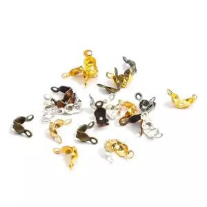 볼 체인 커넥터 걸쇠 피팅 칼롯 엔드 크림프 비즈 부품 DIY 쥬얼리 제작 용품 4x7mm 로트당 100 개
