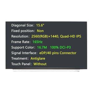 JHK JIEHONKE N156KME-GNA용 새로운 화면 교체, 15.6인치 안티글레어, 165Hz, 40핀 2560(RGB) 1440 LED 쿼드-HD 커넥터, LCD IPS, 디스플레이