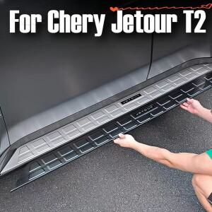 Chery Jetour T2 2023 자동차 스타일링 액세서리 문턱 씰 페달 보호대 탄소 섬유 스티커