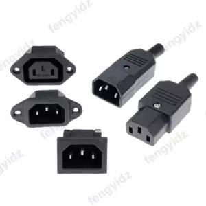 IEC320 C14 C13 전기 AC 소켓 입구 플러그 마운트 3핀 커넥터 Type 4 1